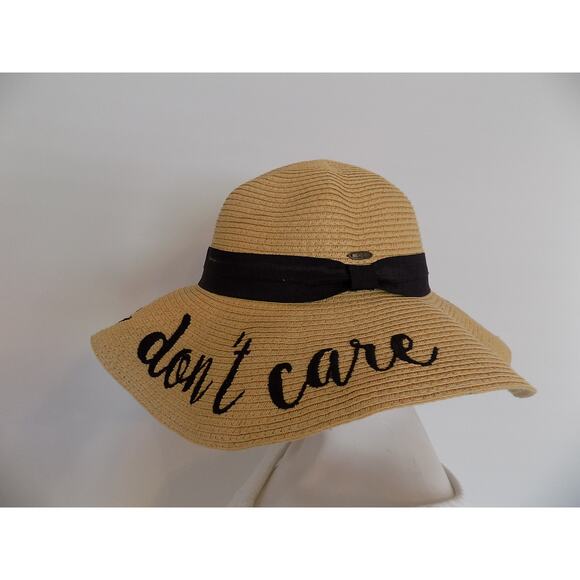 CC Exclusives hat Beach Hair Don't Care floppy brim embroidered adjustable women - Picture 3 of 5